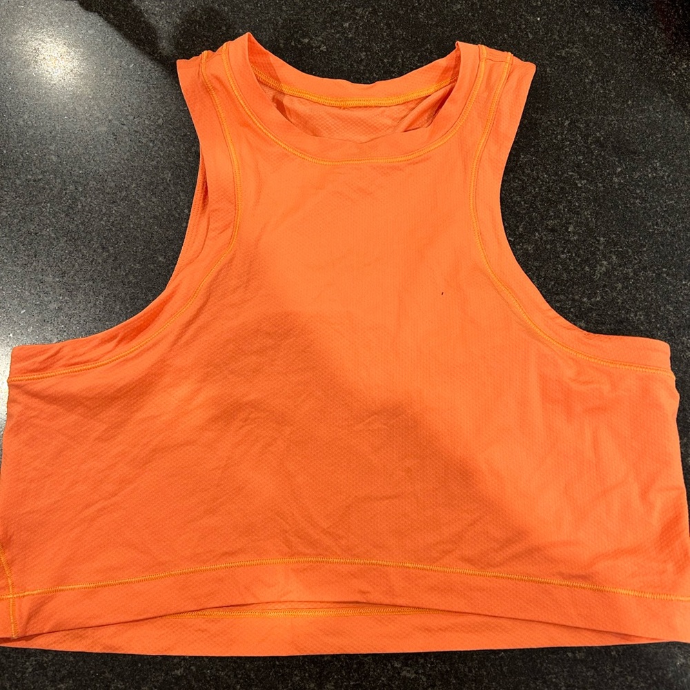 Lululemon orange cropped tank